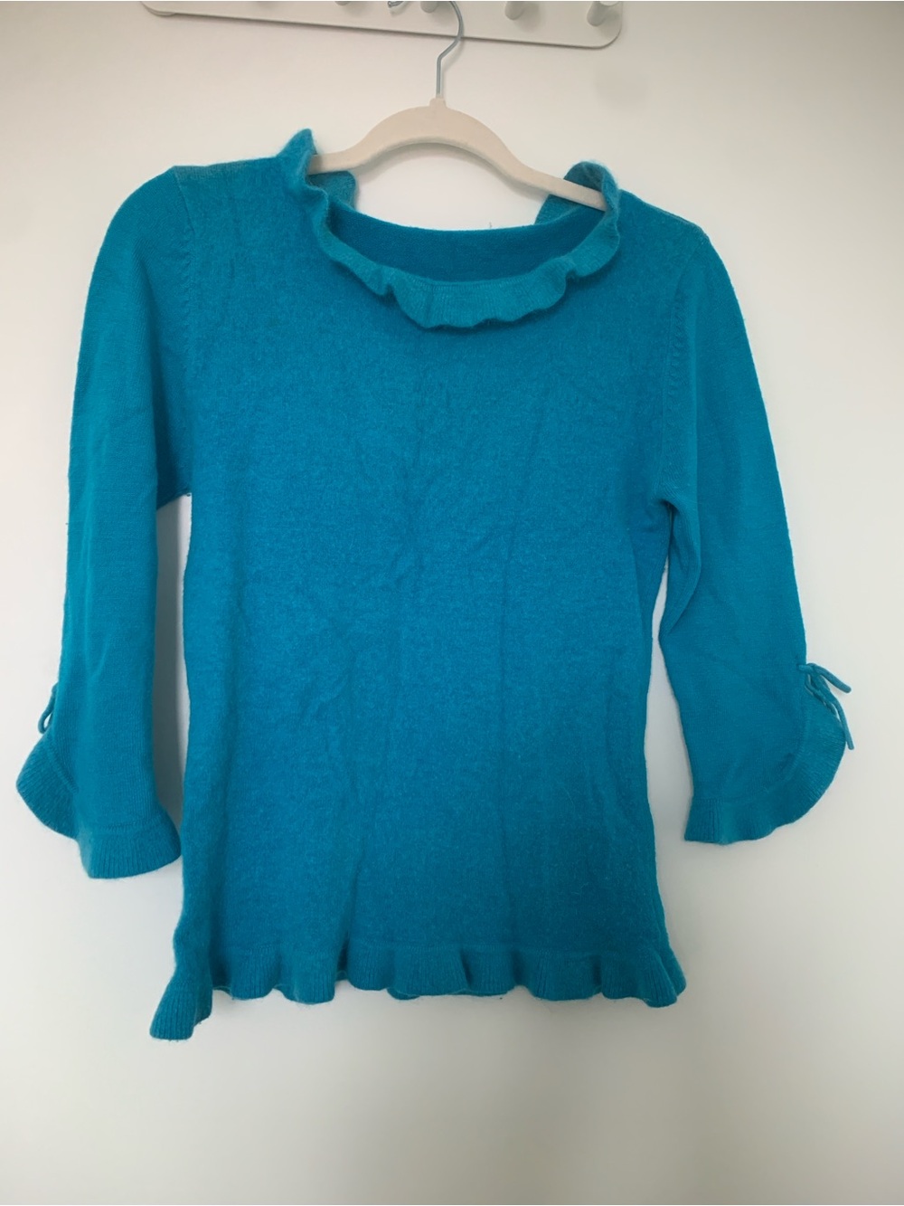 Vintage Ruffle Trim Knit Top